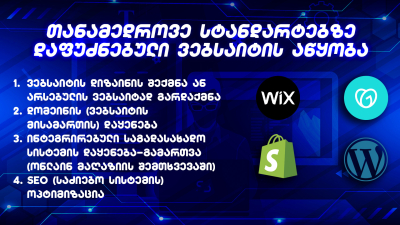 ვორდპრესით, შოპიფაით, ვიქსით და ა.შ. პროფესიონალური ვებსაიტის აწყობა