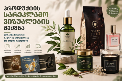 პროდუქტის სარეკლამო ვიზუალების შექმნა