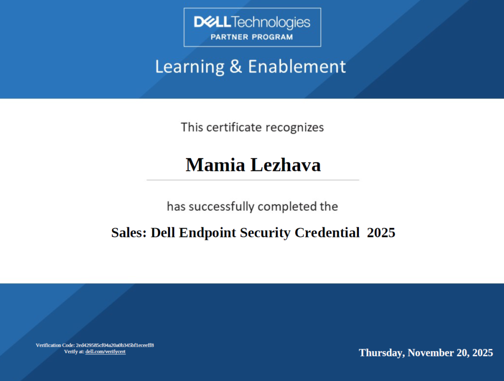 Sales Core Client Credential 2025 certificate