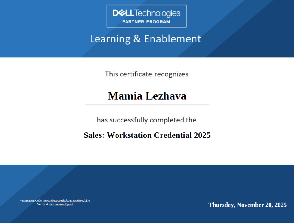 Sales Core Client Credential 2025 certificate