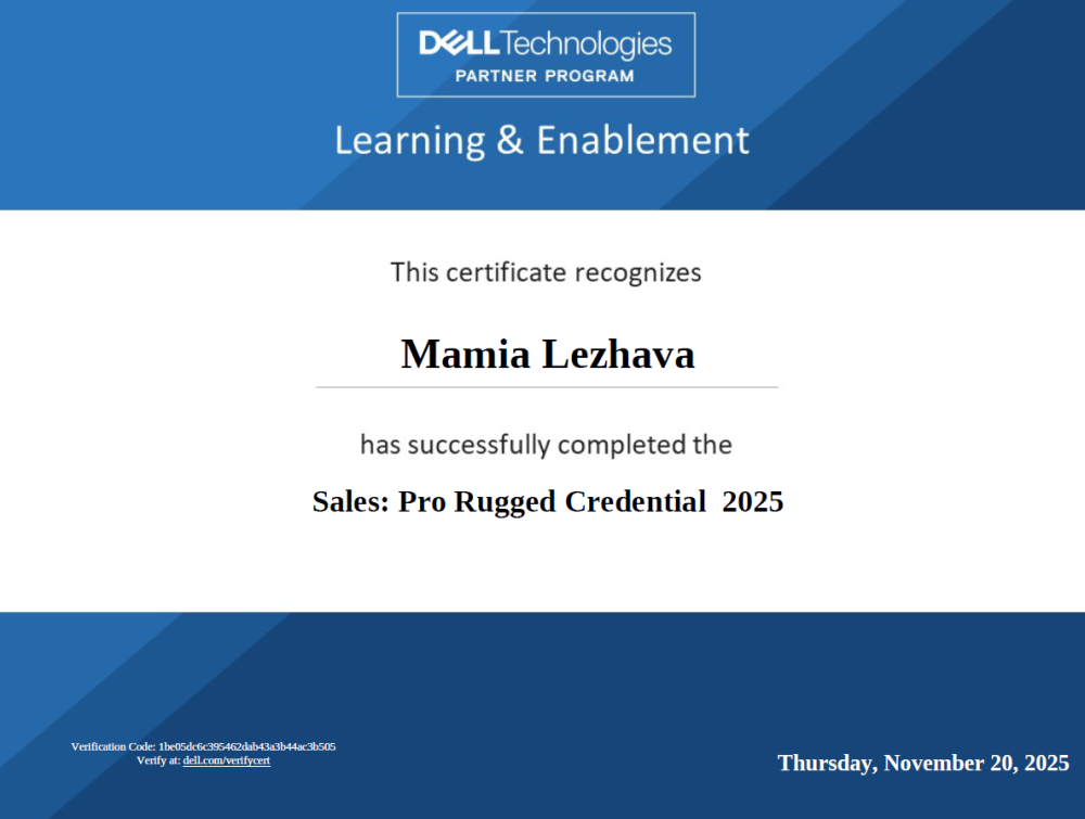 Sales Core Client Credential 2025 certificate